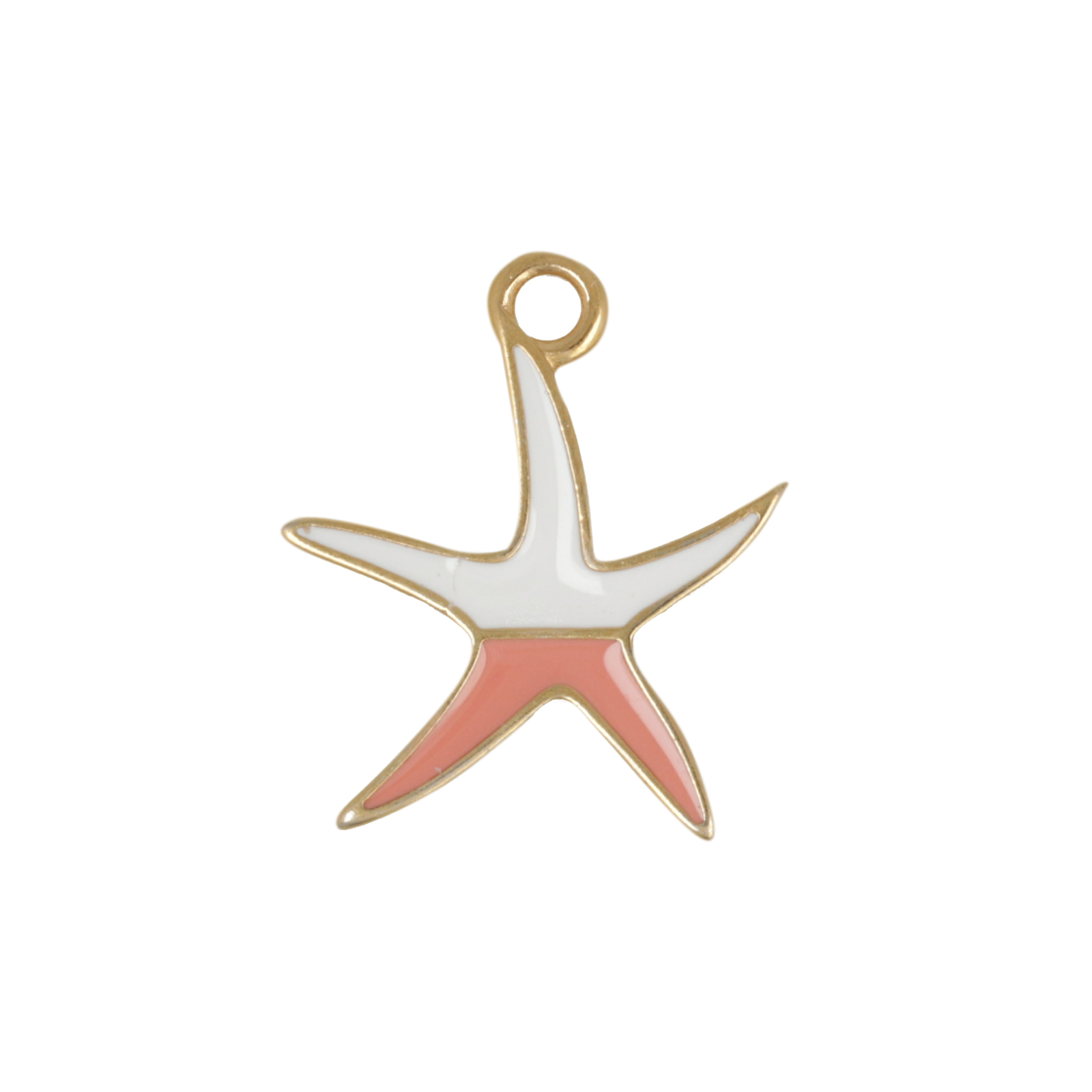enameled gold plated starfish pendant 18x15mm | 1pc