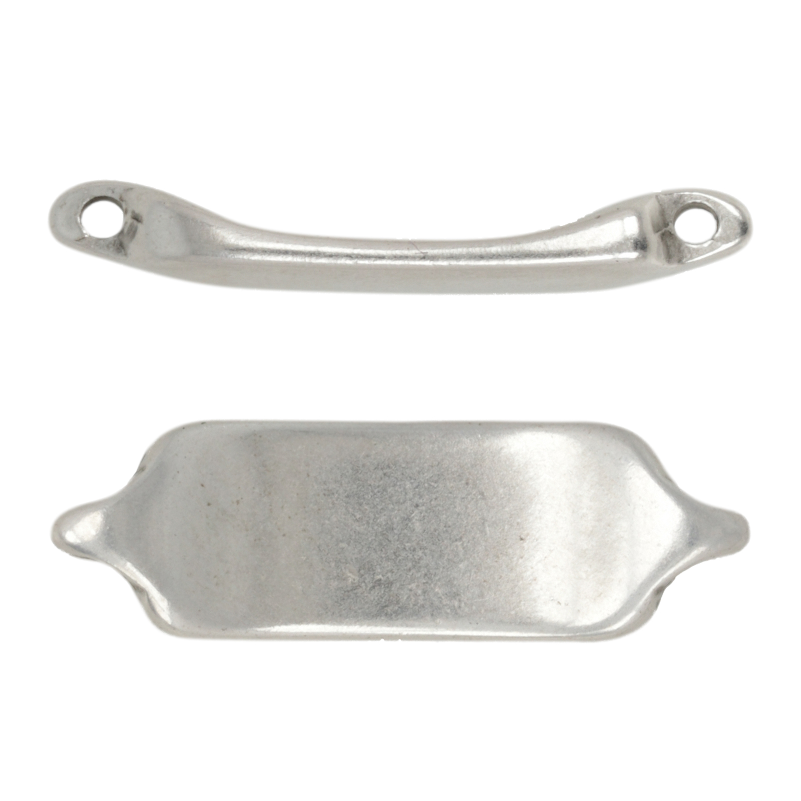 antique silver plated rectangle link 26x8mm | 2pc