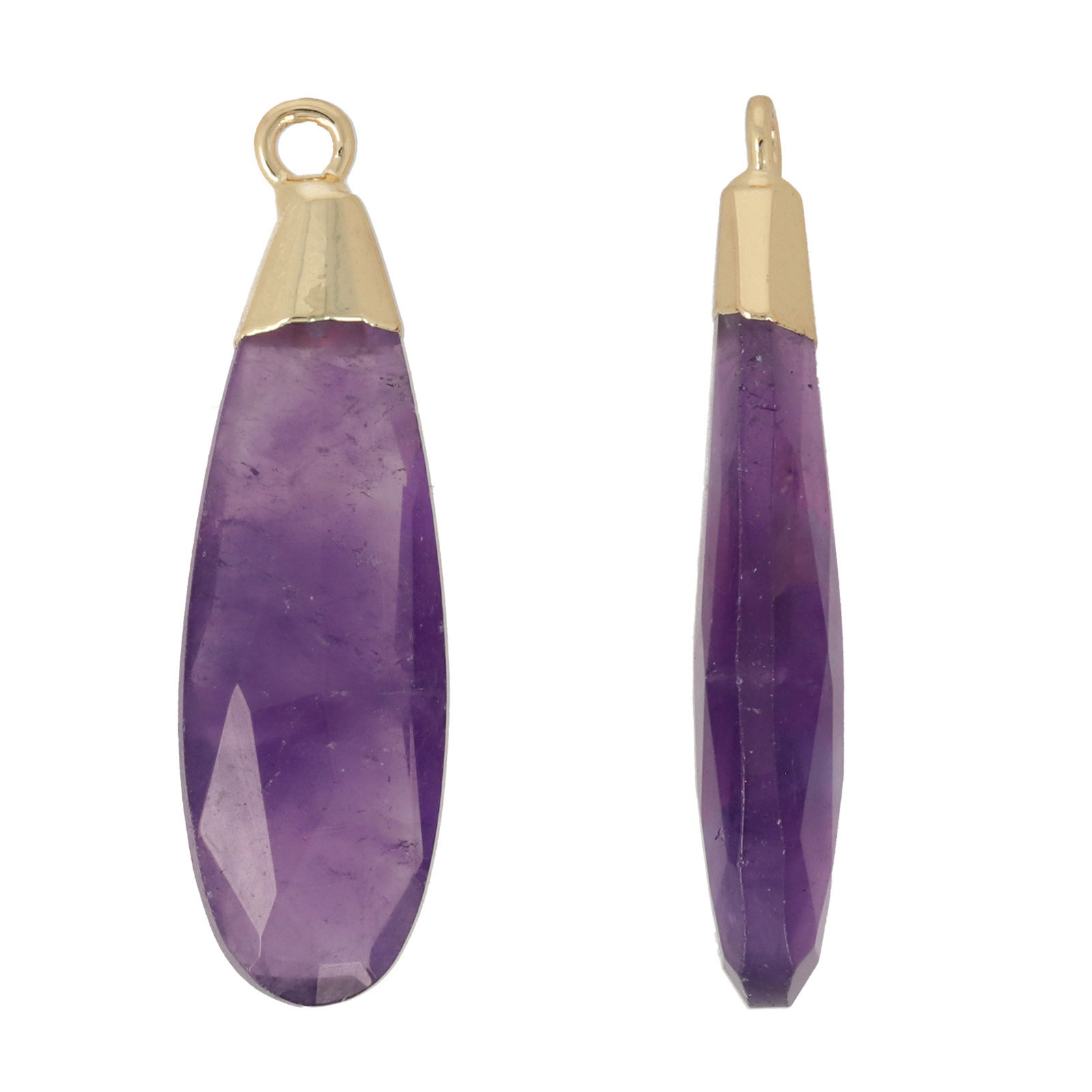 anhänger precious vergoldetamethyst facettiert tropfen 30x10mm | 1st