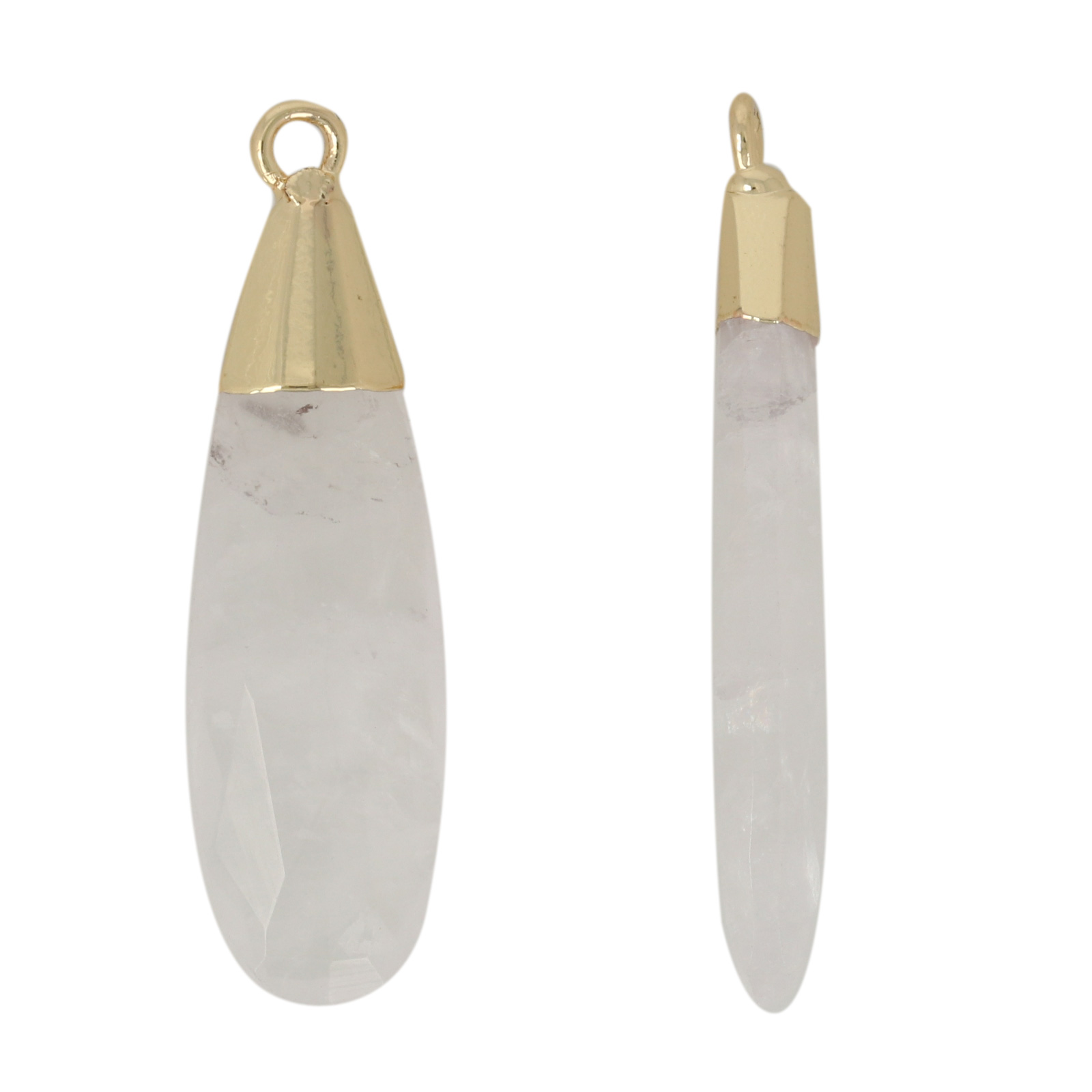 anhänger precious vergoldetbergkristall facettiert tropfen 30x10mm | 1st