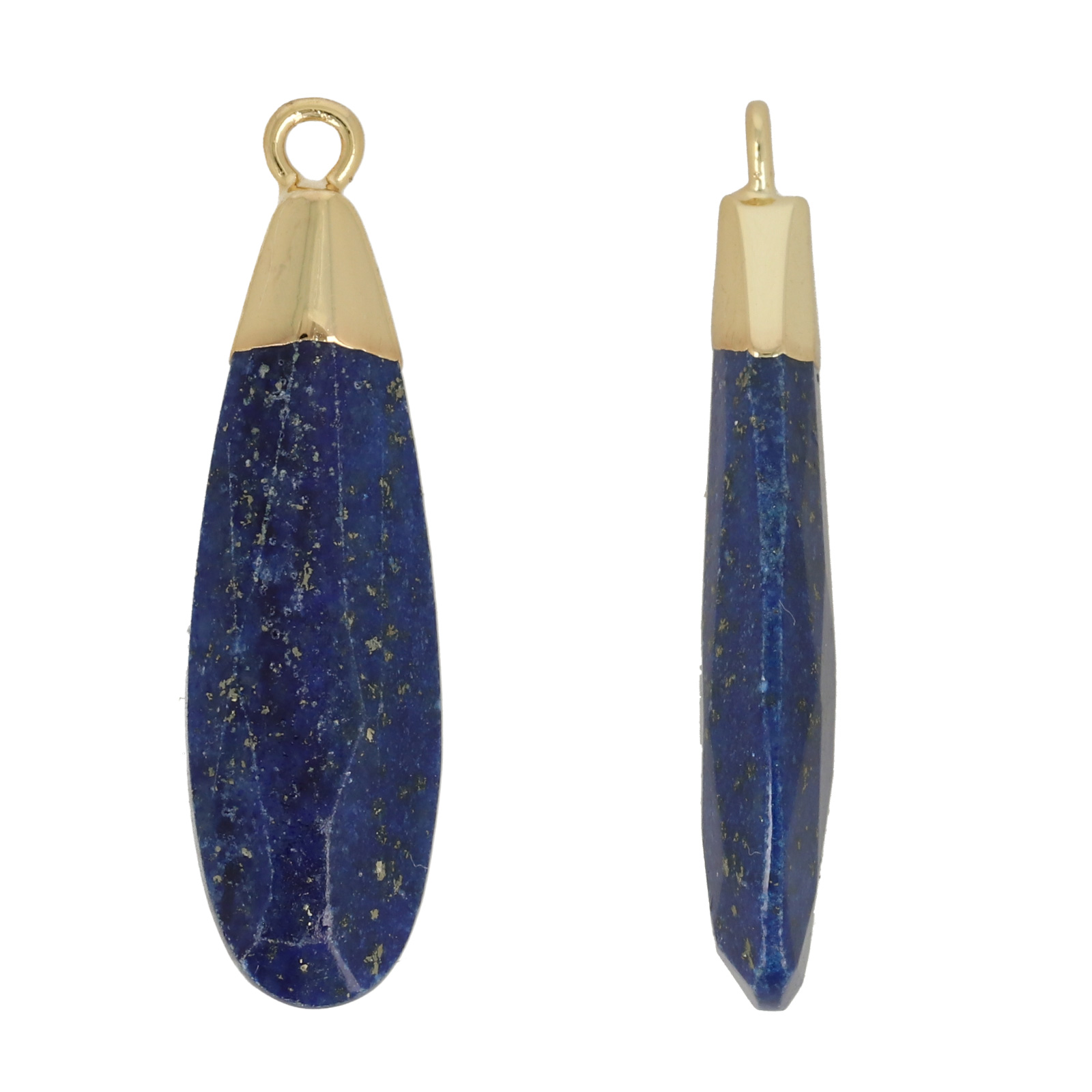anhänger precious vergoldetdyed lapis facettiert tropfen 30x10mm | 1st