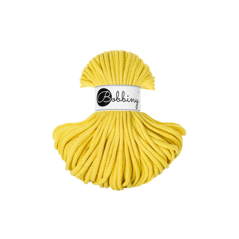 bobbiny premium braided cord - canary yellow 5mm - 50mt | 1pc