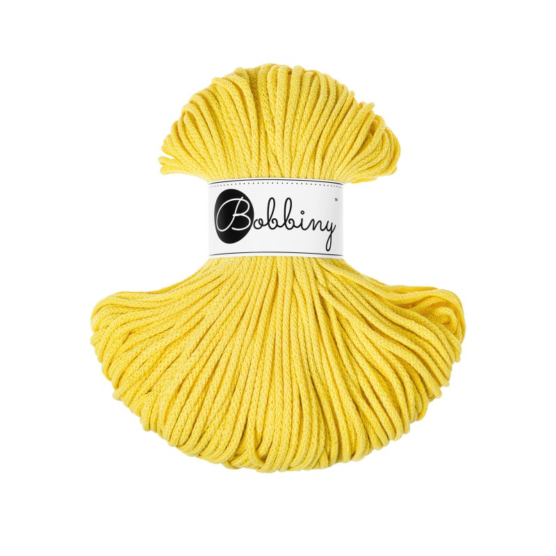 bobbiny junior braided cord - canary yellow 3mm - 100mt | 1st