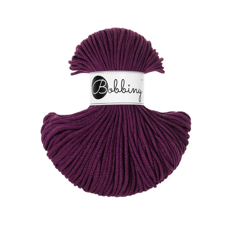 bobbiny junior braided cord - aubergine 3mm - 100mt | 1pc