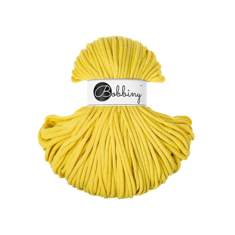 bobbiny premium braided cord - canary yellow 5mm - 100mt | 1st