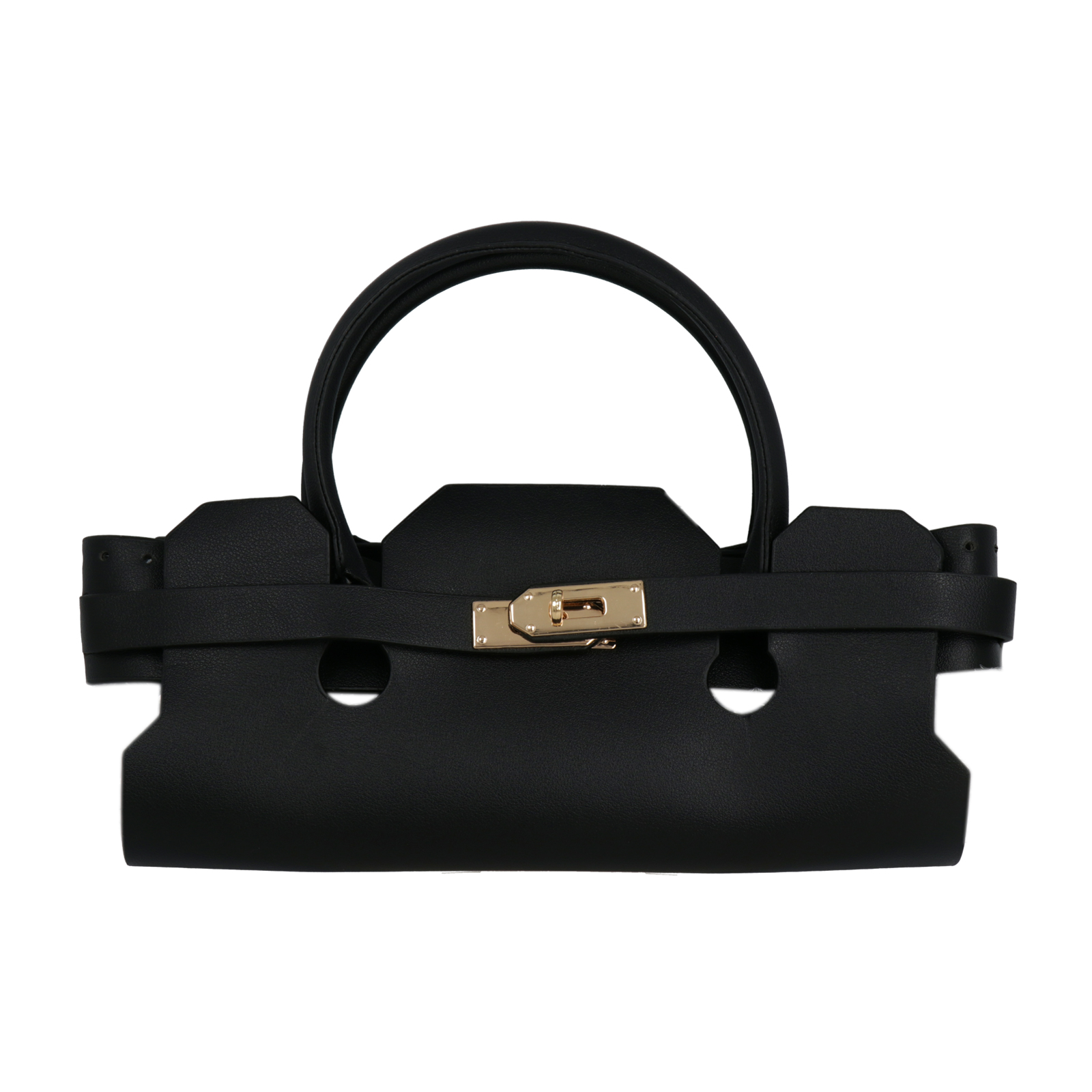 birkin handle bag set - pu leather black - 29x15cm | 1pc