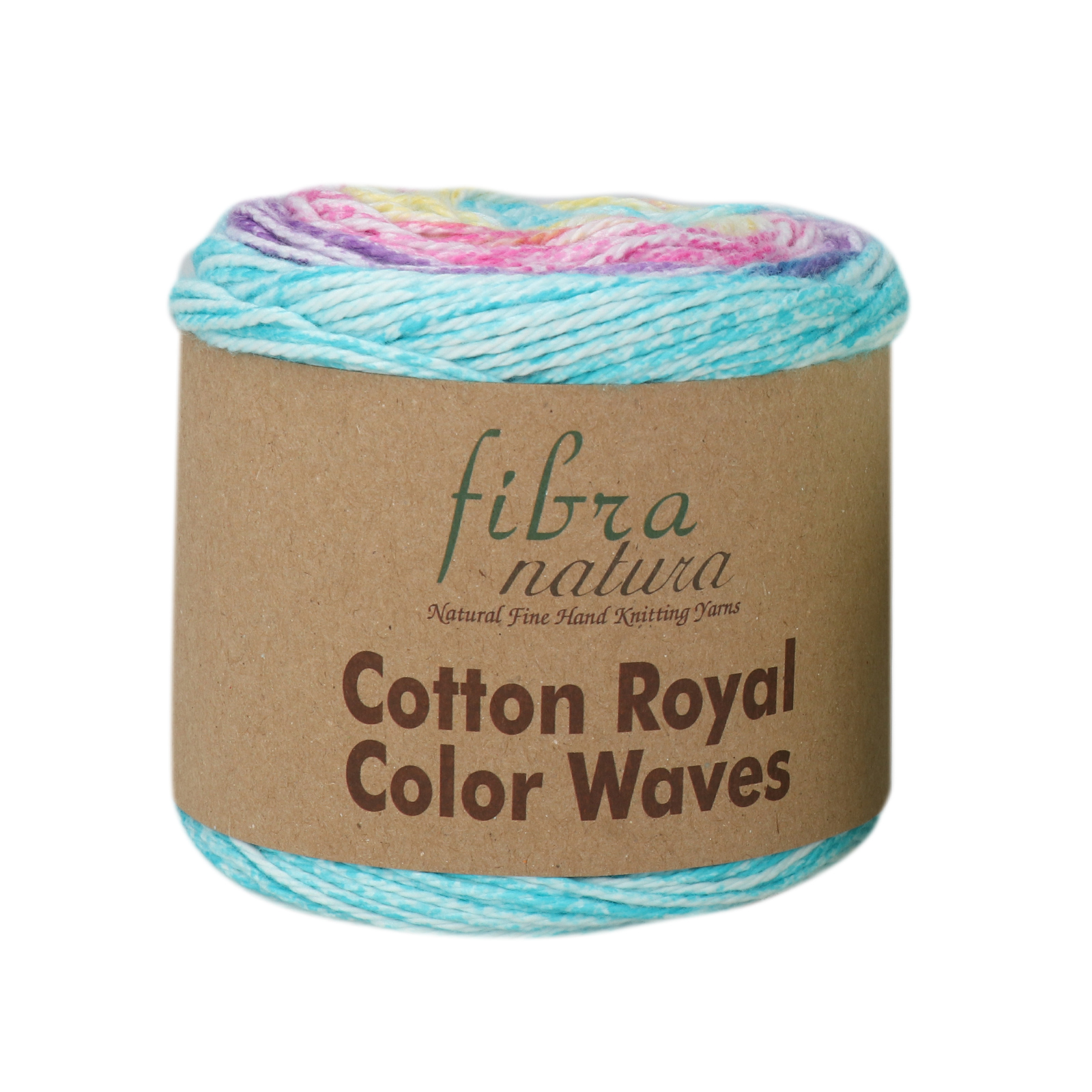 cotton royal color waves fibra natura - lavender/light blue/yellow/pink (03) - 100gr (210mt) | 1pc