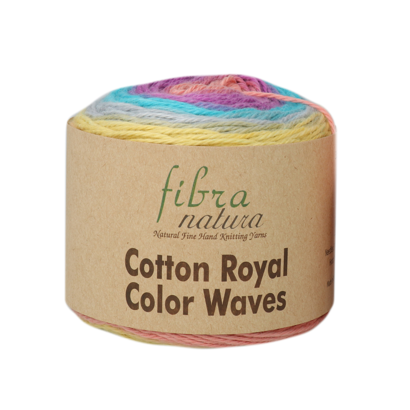 cotton royal color waves fibra natura - sky/violet/salmon/yellow (07) - 100gr (210mt) | 1pc