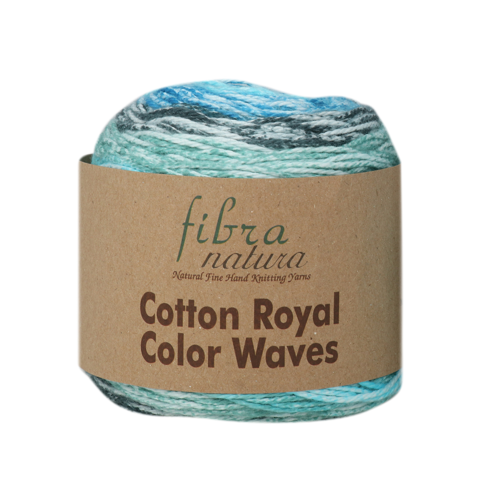 cotton royal color waves fibra natura - sky/petrol/aqua/sage (14) - 100gr (210mt) | 1pc