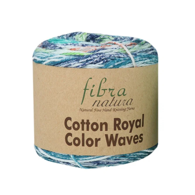 cotton royal color waves fibra natura - blau/grün/lime (16) - 100gr (210mt) | 1st