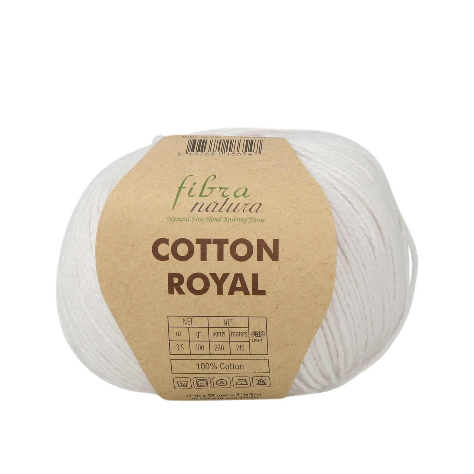 cotton royal fibra natura - white (701) - 100gr (210mt) | 1pc