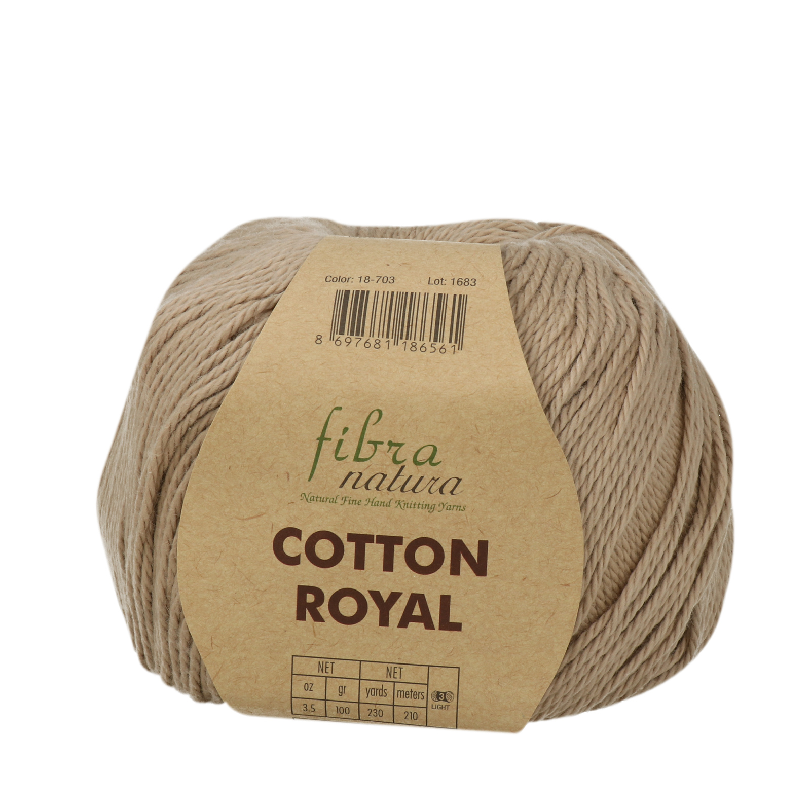 cotton royal fibra natura - beige (703) - 100gr (210mt) | 1st