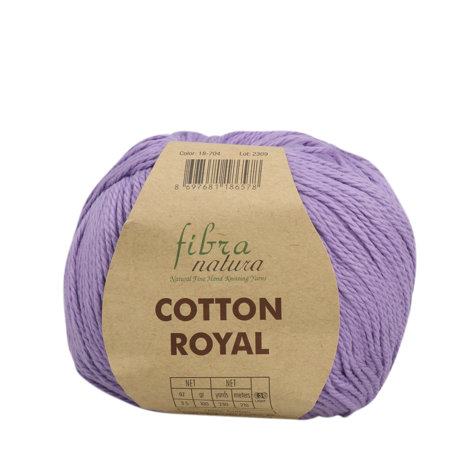cotton royal fibra natura - lavender (704) - 100gr (210mt) | 1pc