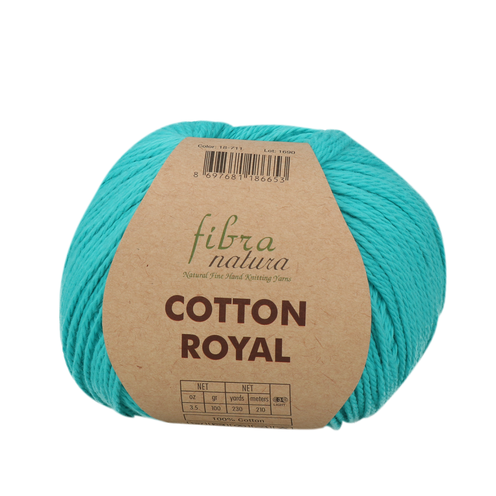 cotton royal fibra natura - turquoise (711) - 100gr (210mt) | 1pc