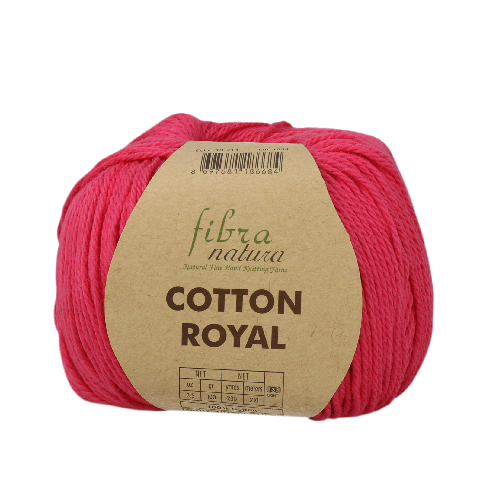 cotton royal fibra natura - rot (714) - 100gr (210mt) | 1st