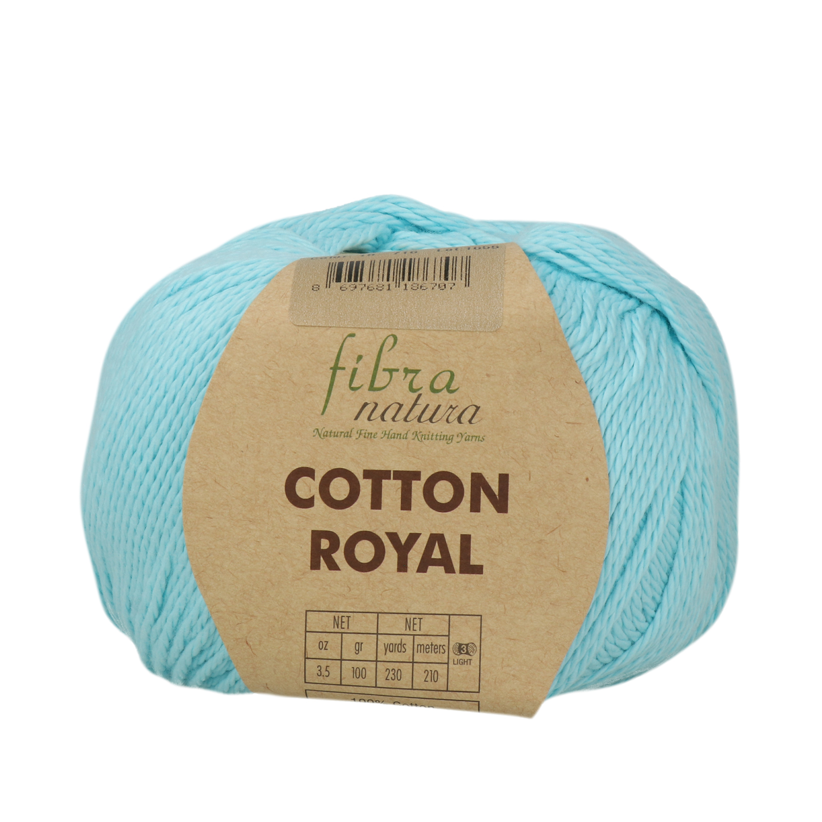 cotton royal fibra natura - baby blue (716) - 100gr (210mt) | 1pc
