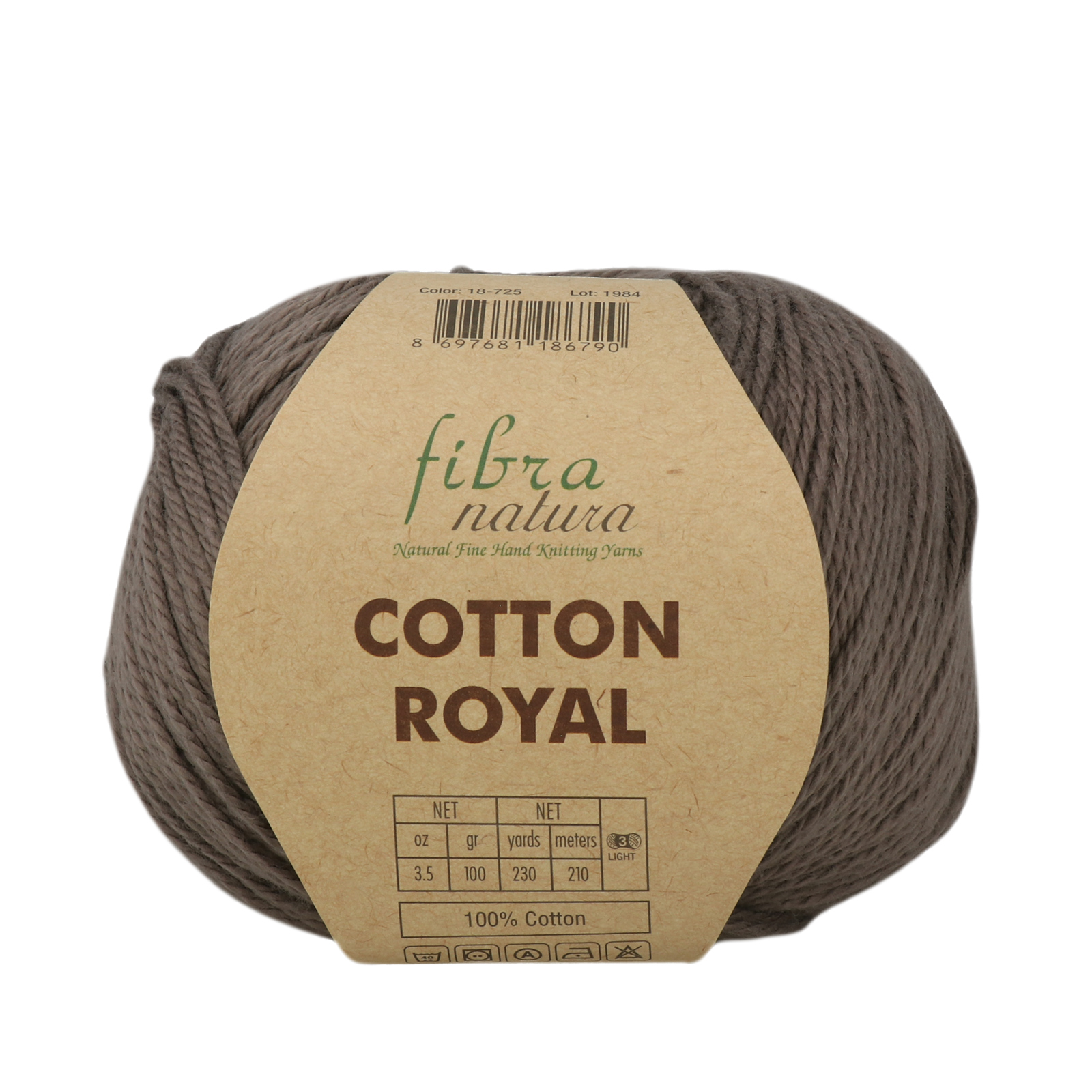 cotton royal fibra natura - taupe (725) - 100gr (210mt) | 1st