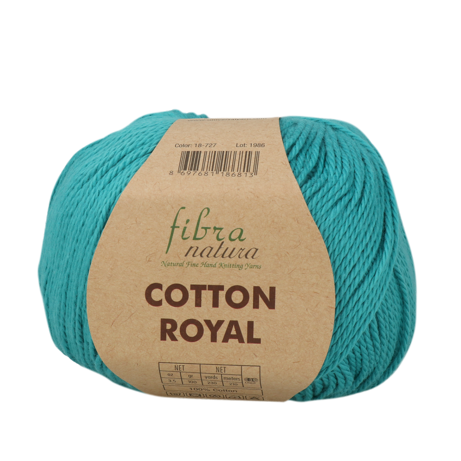 cotton royal fibra natura - teal (727) - 100gr (210mt) | 1pc
