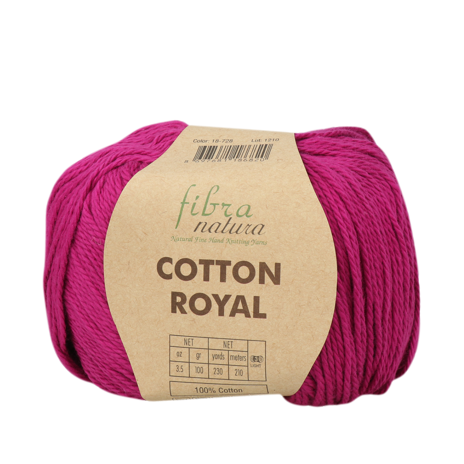 cotton royal fibra natura - cyclamen (728) - 100gr (210mt) | 1pc