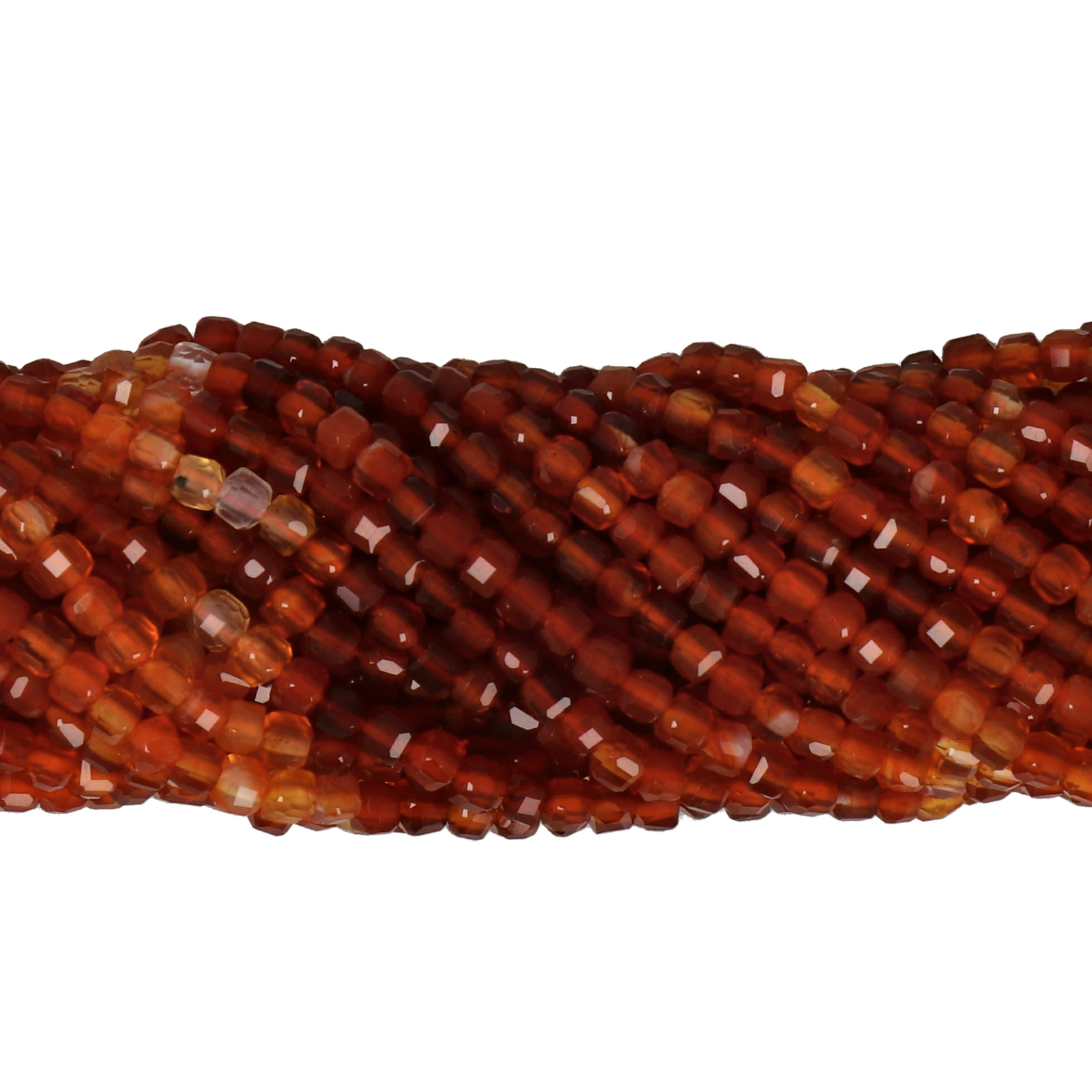 karneol facettierte würfel 2,5mm | strang 38/40cm