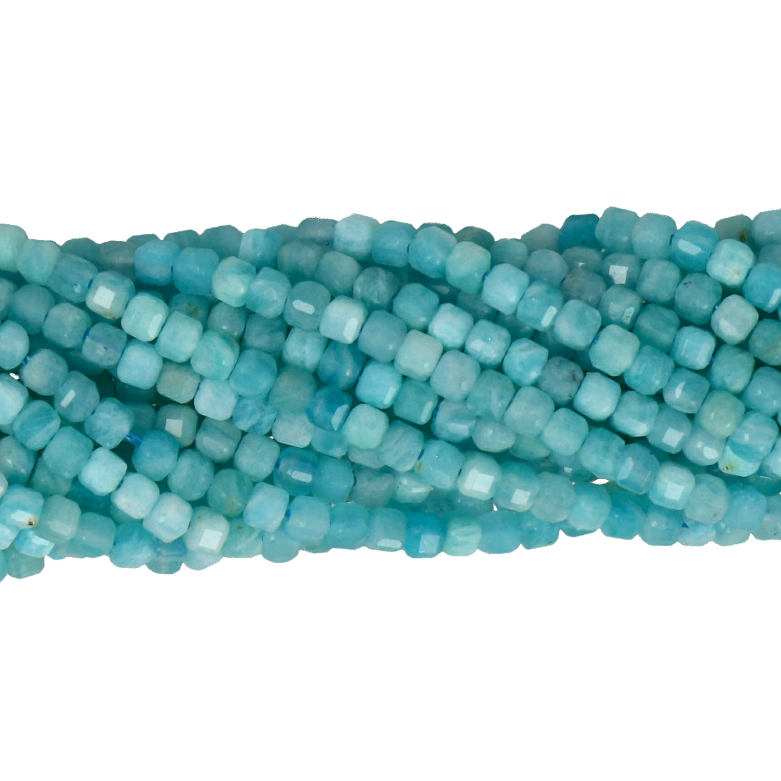 amazonite peruvian cube faceted 2,5mm | 15/16-inch strand