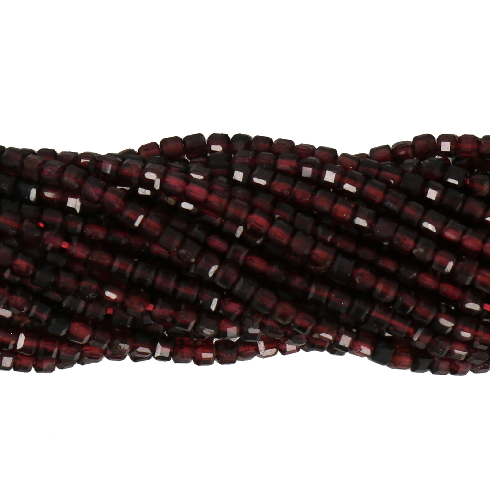 granat facettierte würfel 2-2,5mm | strang 38/40cm