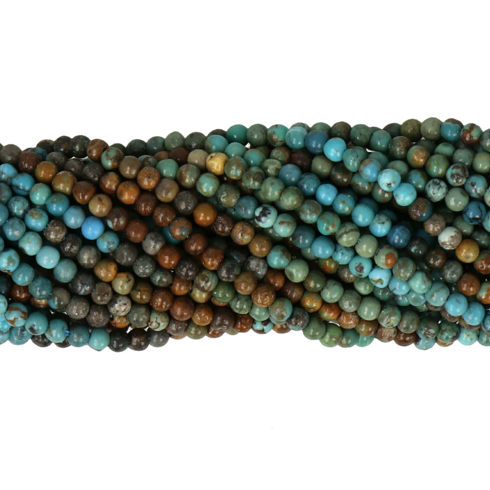 mix color turquoise smooth round 2mm | 15/16-inch strand