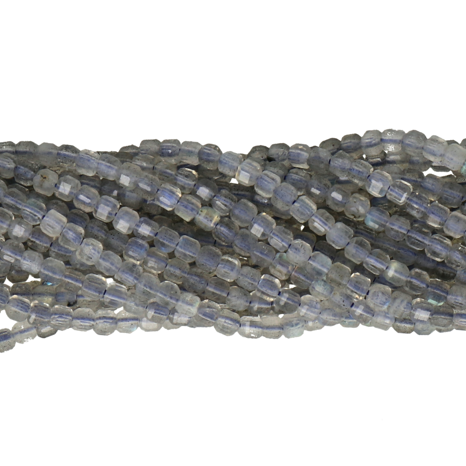 labradorit facettierte würfel 2mm | strang 38/40cm