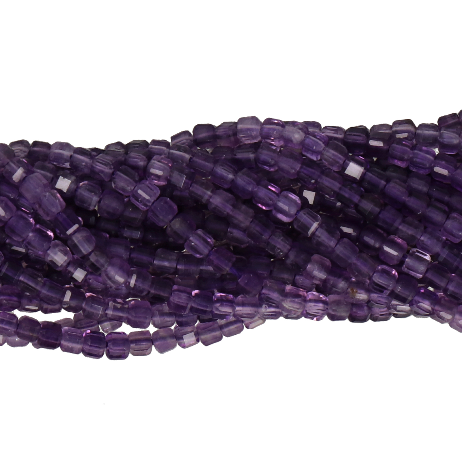 amethyst cube faceted 2,5mm | 15/16-inch strand