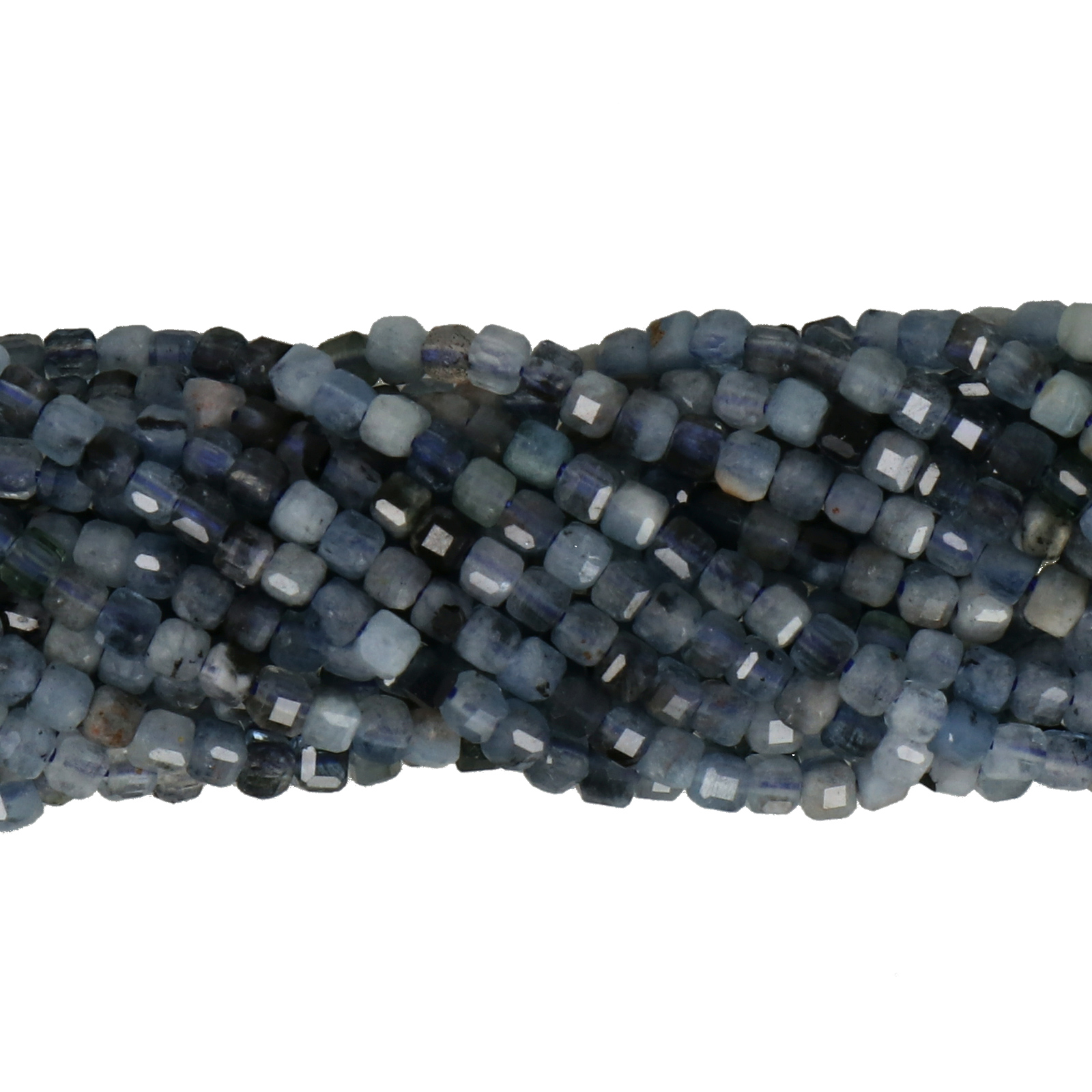 aquamarin facettierte würfel 2-2,5mm | strang 38/40cm