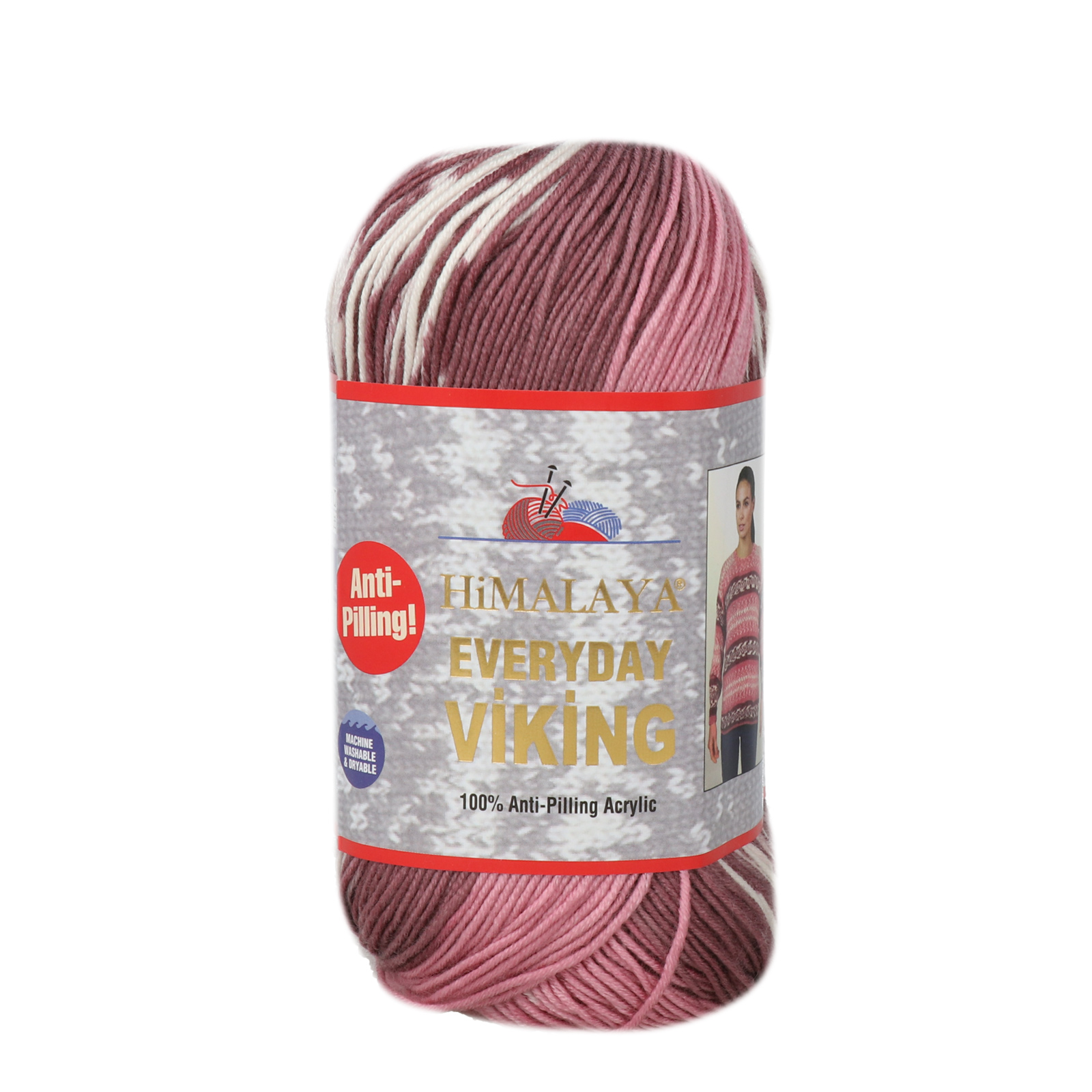 himalaya everyday viking - rosa/weiß/burgundy (70517) - 100gr (250mt) | 1st