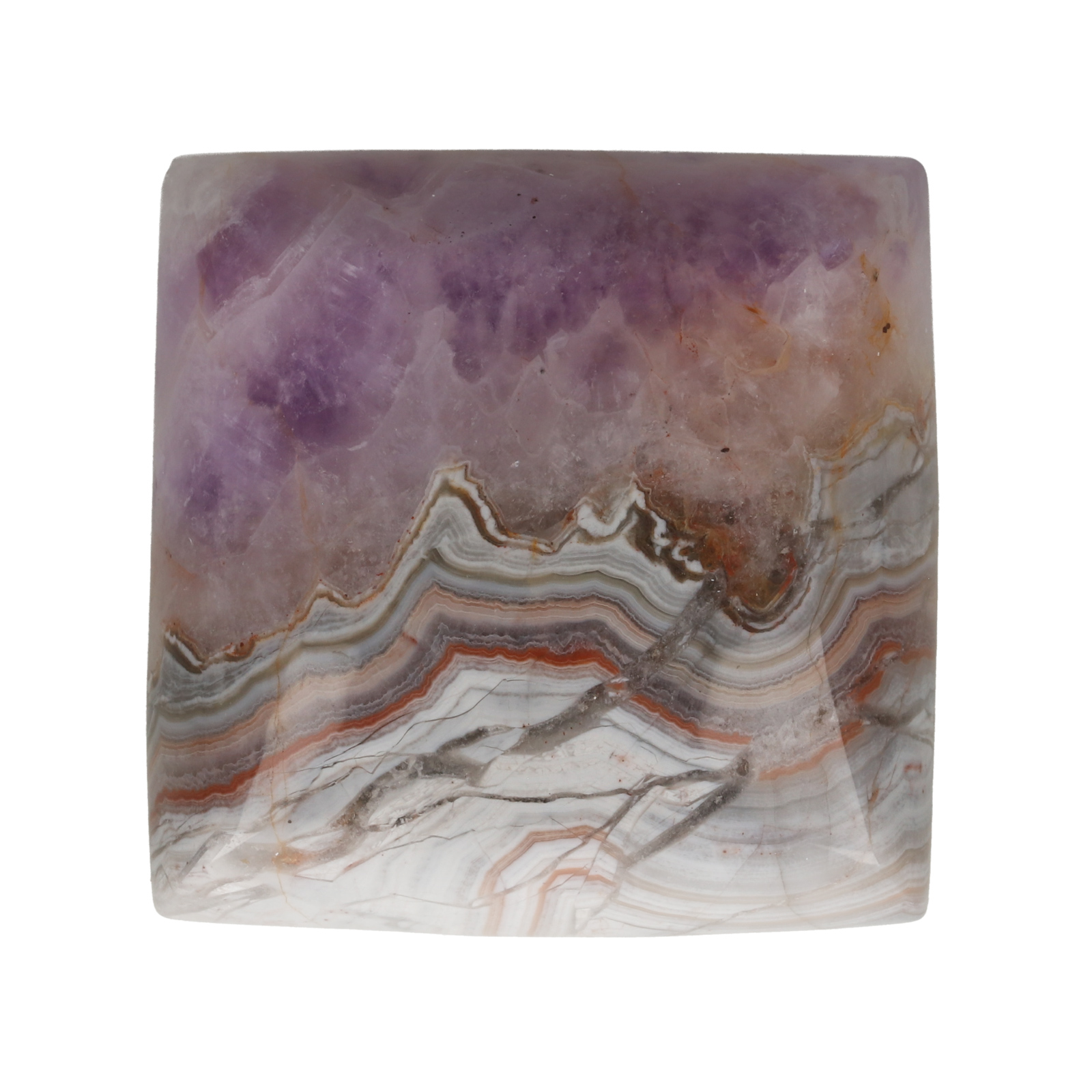 amethyst agate cabochon smooth square 35mm | 1pc