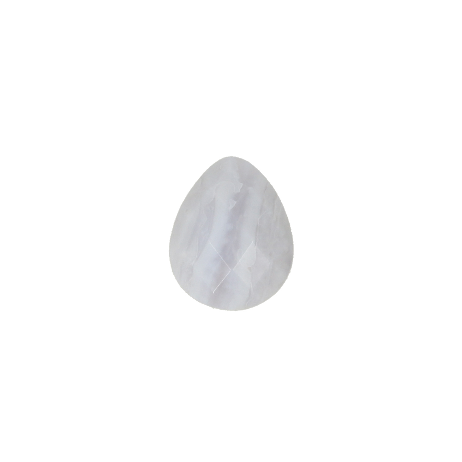 blue lace agate cabochon faceted drop 10x8mm | 1pc