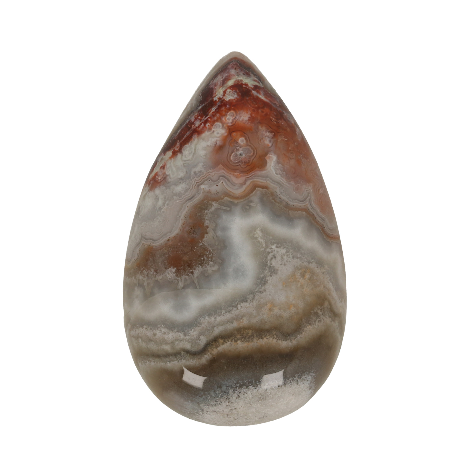 cabochon mexican crazy lace achat glatt tropfen 40x25mm | 1st