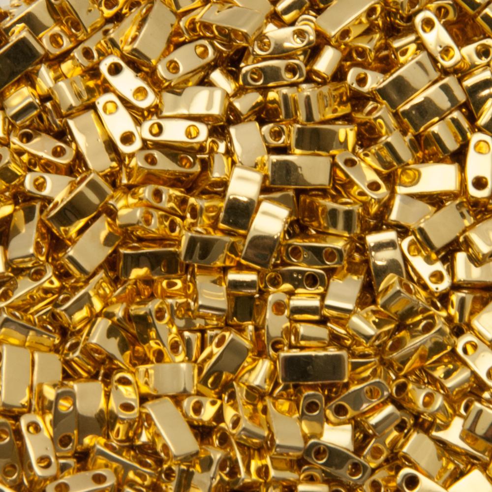 miyuki half tila beads - 24k gold plated 5x2,3mm | 5gr