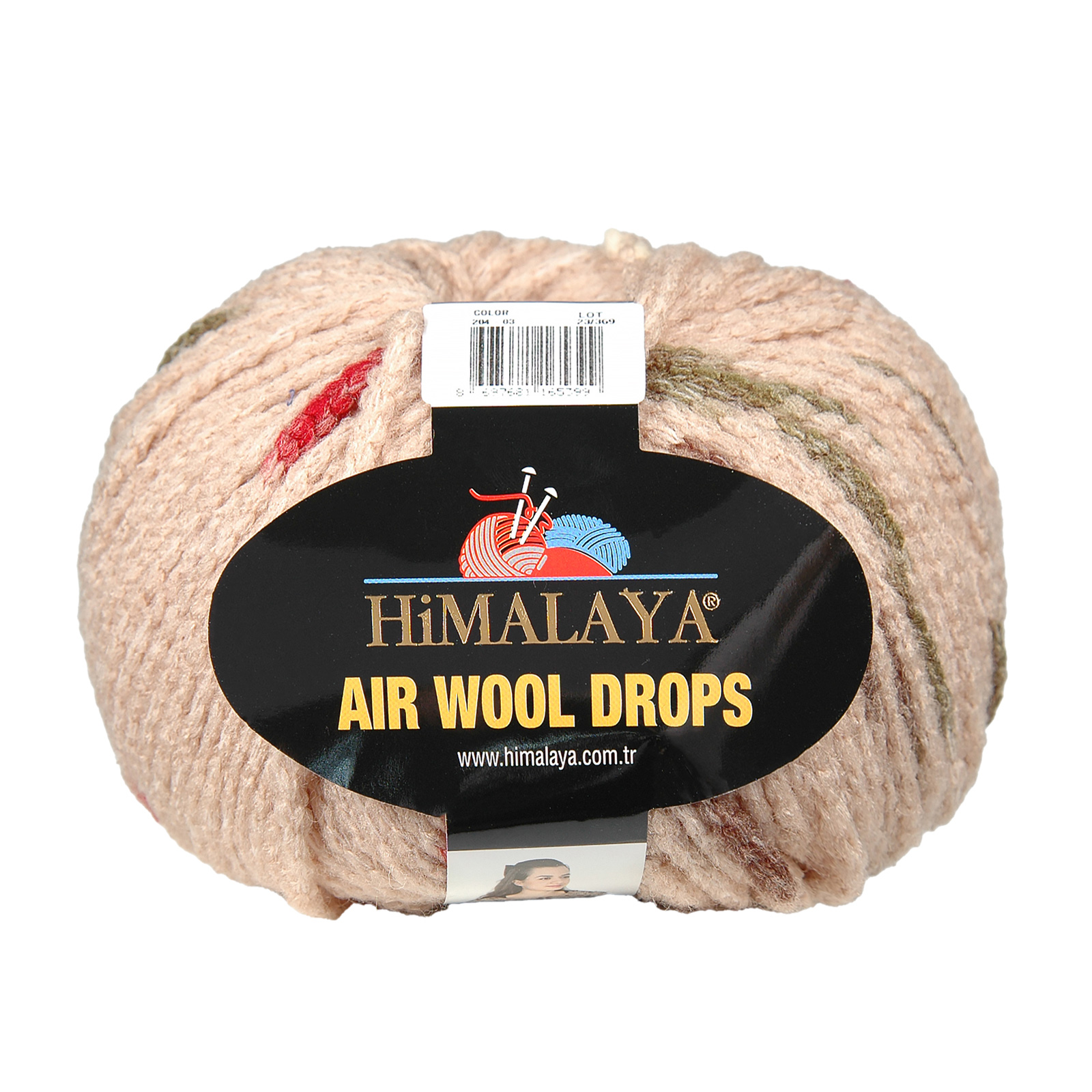 himalaya air wool drops - beige/green/red (20403) - 100gr (153mt) | 1pc