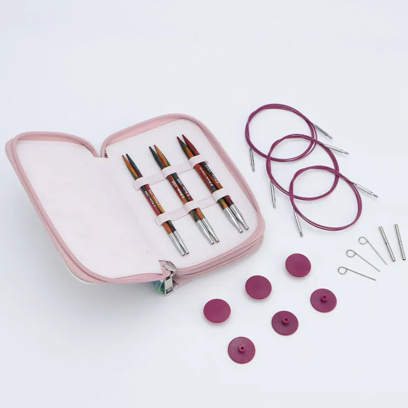 knitpro starter symfonie 2 interchangeable circular needles - 3 needles 13cm + 3 cable + accessories | 1pc