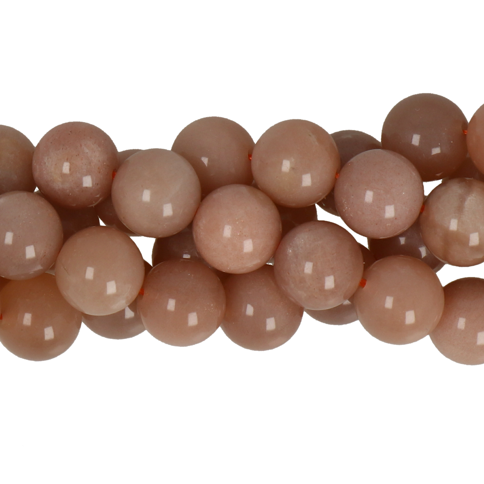 peach moonstone smoooth round 10mm | 8pc