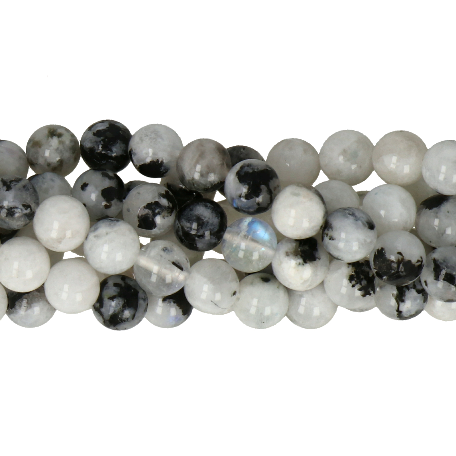 white blue moonstone smooth round 6mm | 15pc