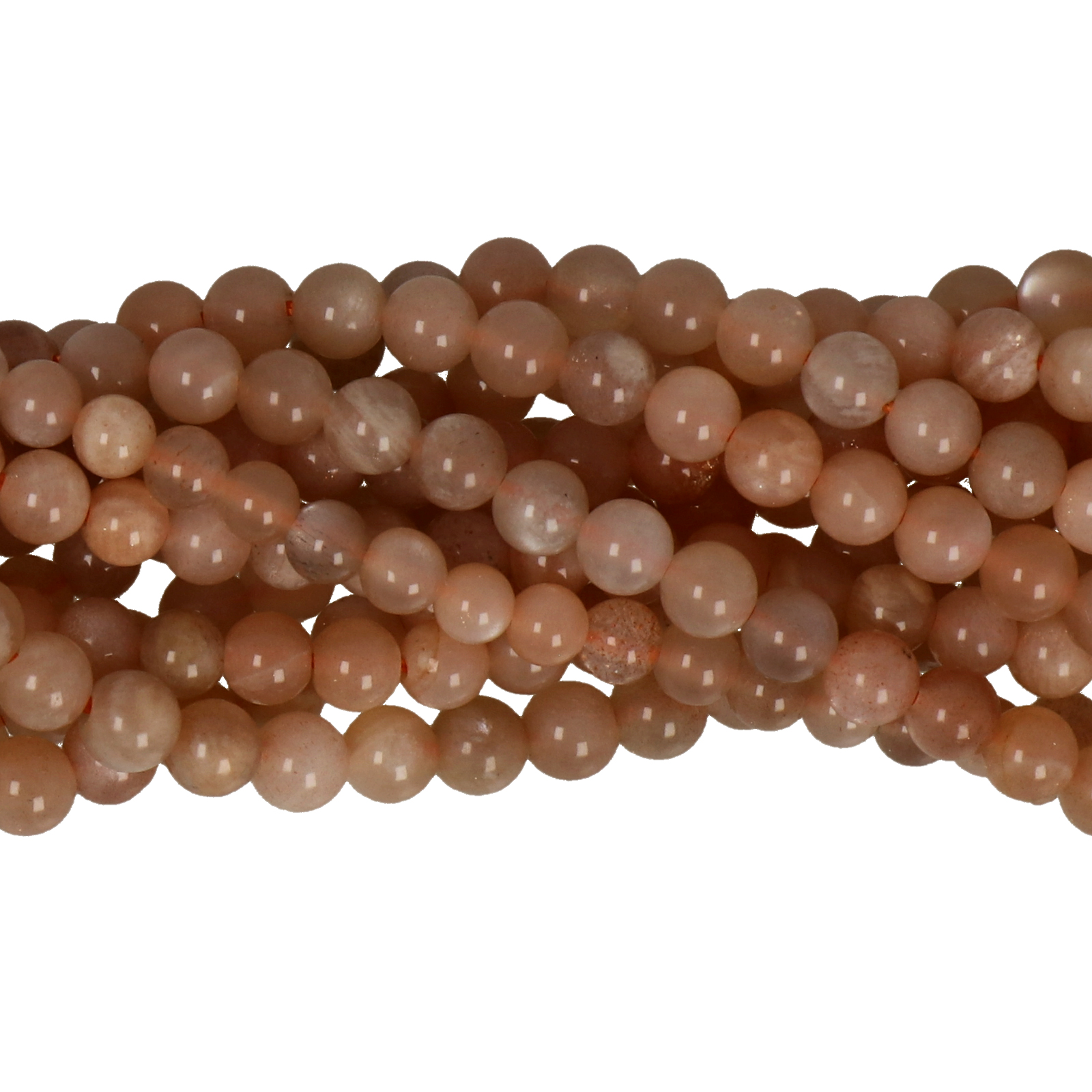 peach moonstone smoooth round 4-5mm | 15/16-inch strand