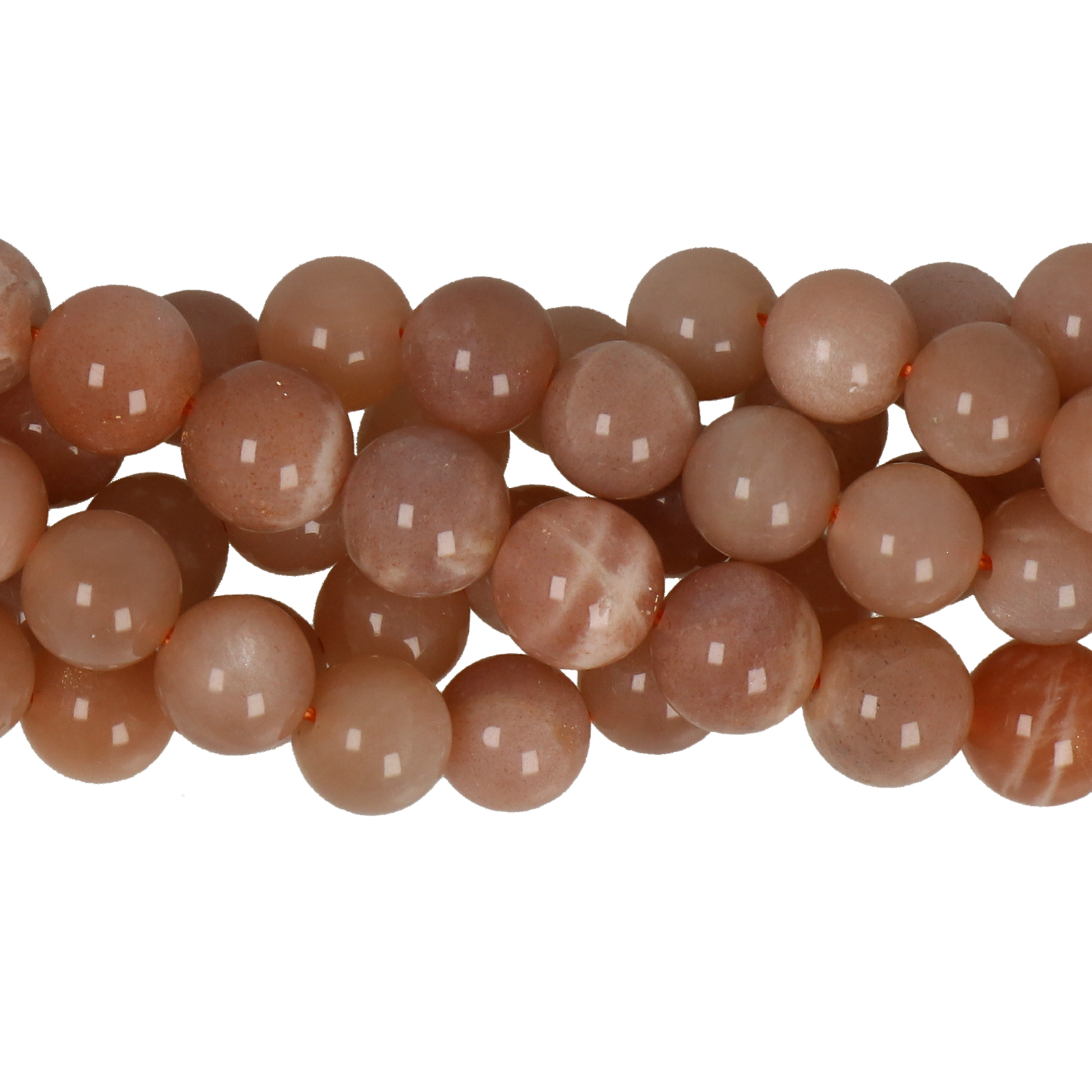 peach moonstone smoooth round 8mm | 15/16-inch strand