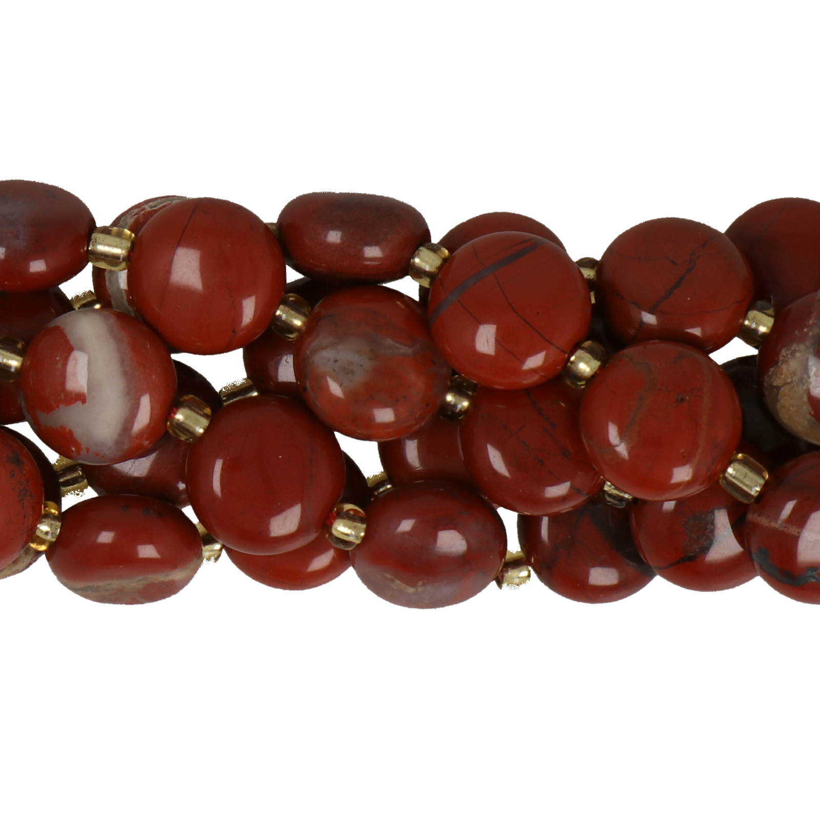 red jasper smoooth coin 10mm | 15/16-inch strand