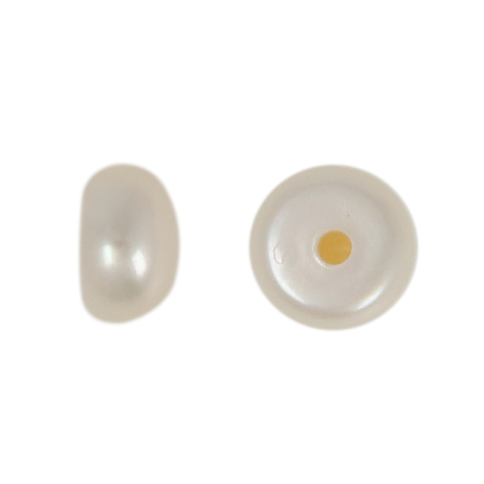 freshwater pearls white half-drilled button 5-5,5mm | 4pc
