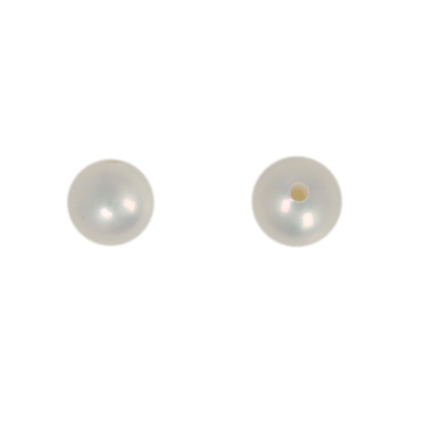 freshwater pearls white half-drilled round 5-5,5mm | 2pc