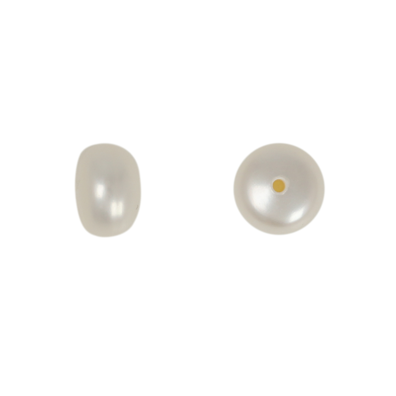 freshwater pearls white half-drilled button 7-7,5mm | 2pc