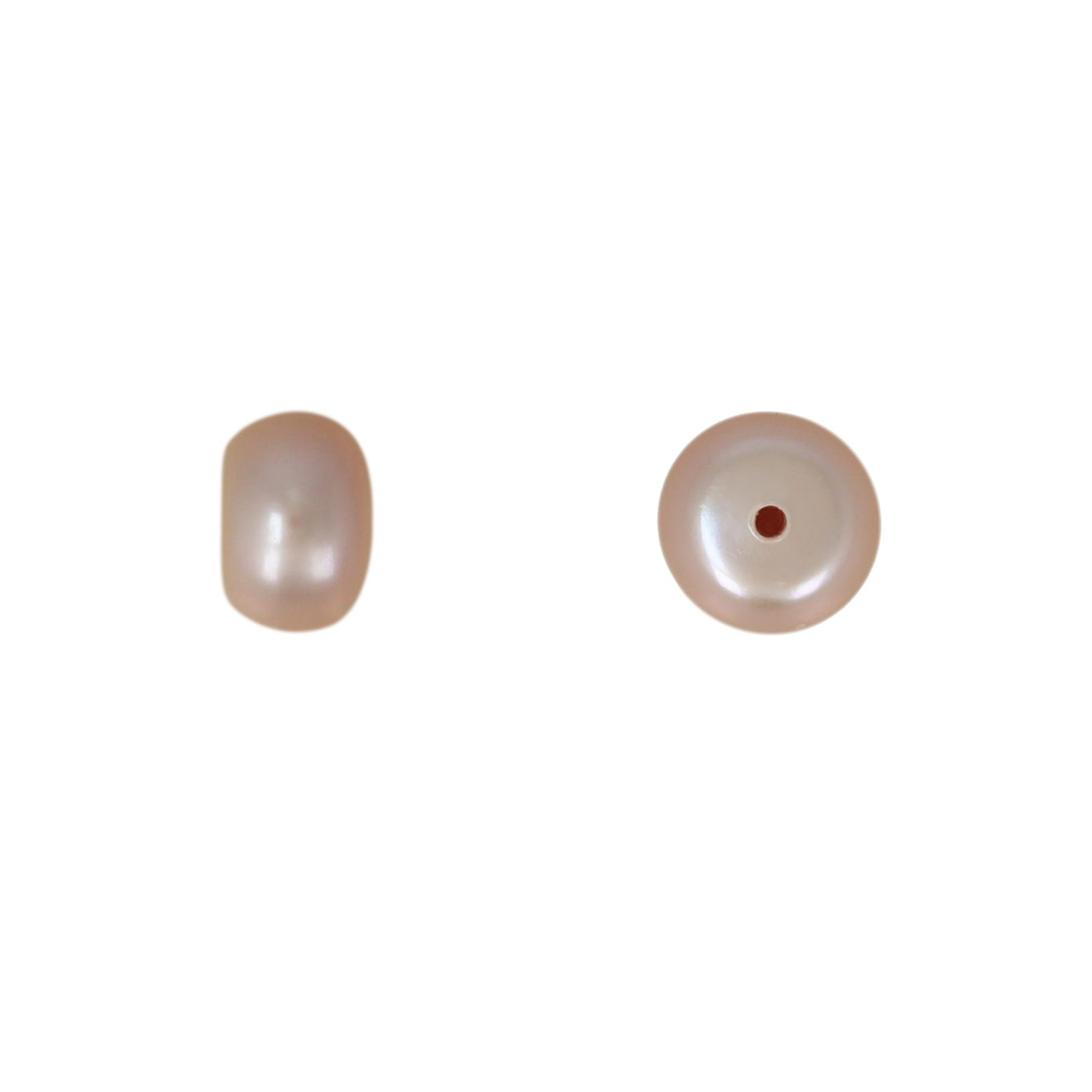 freshwater pearls pink half-drilled button 6,5-7mm | 2pc
