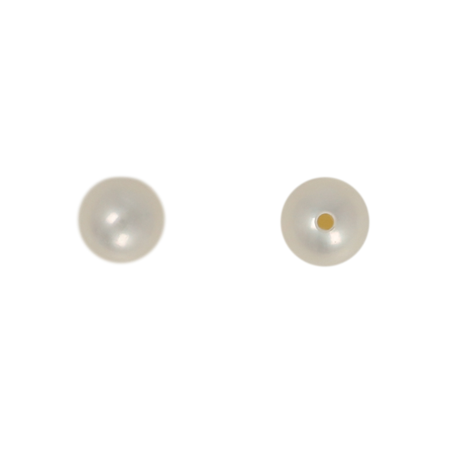 freshwater pearls white half-drilled round 4-5mm | 2pc