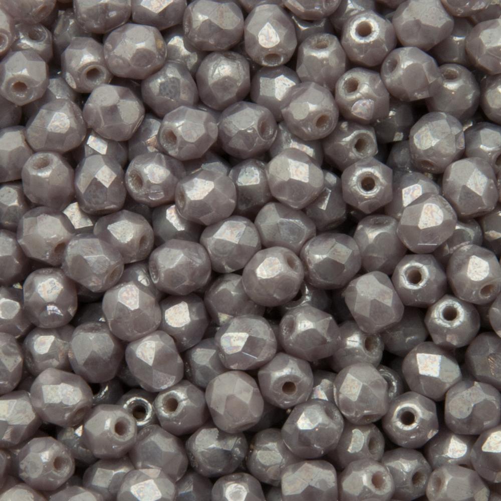 böhmische glasschliffperlen luster opaque light lavander 4mm | 50st