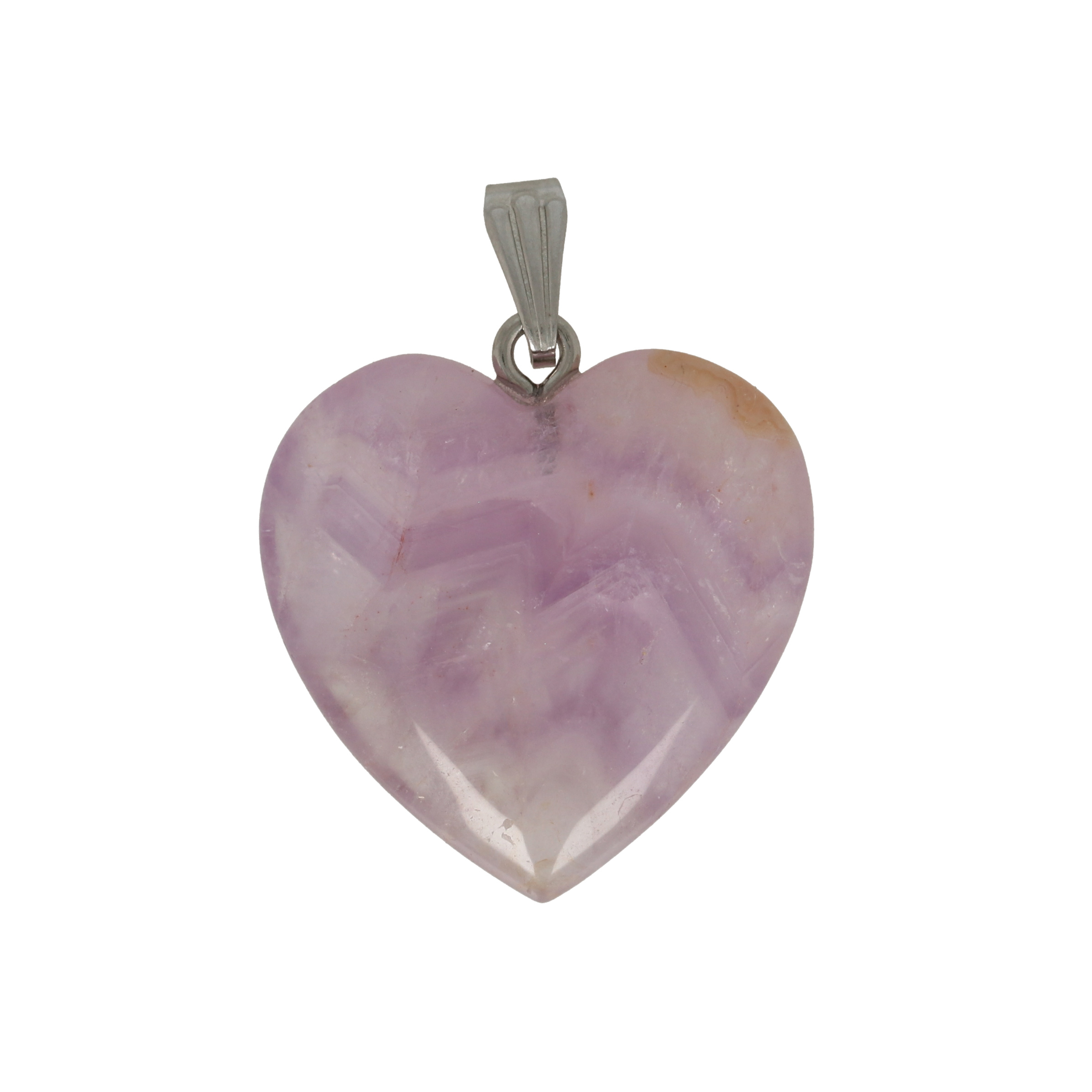 amethyst agate pendant smooth heart 25mm | 1pc