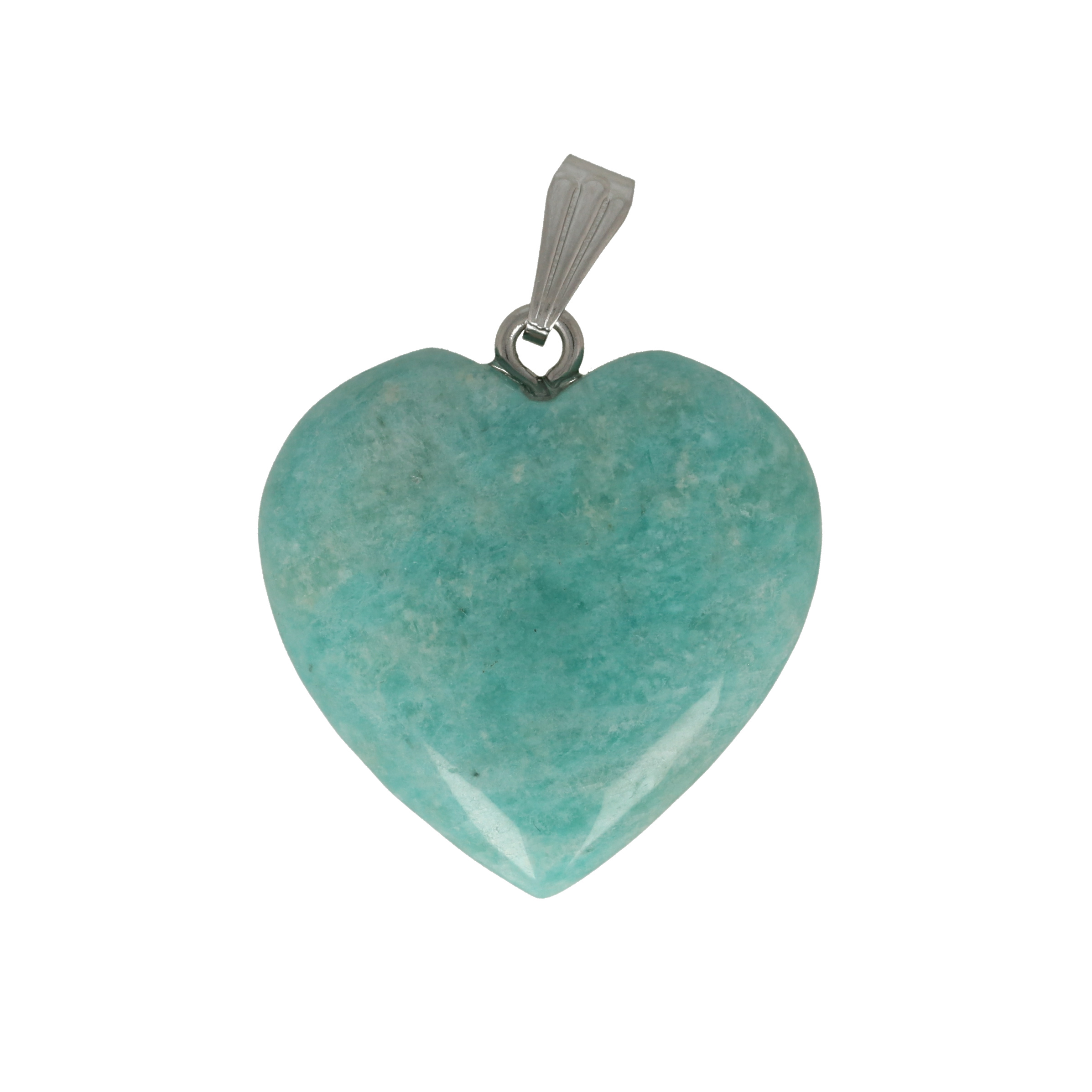 amazonite (madagascar) pendant smooth heart 25mm | 1pc